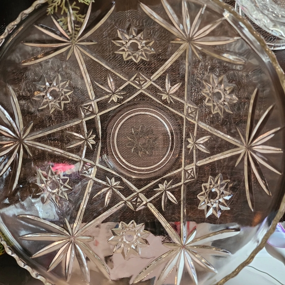 Vintage 1970 Anchor Hocking Star of David Punch bowl and cake bowl - Picture 3 of 5